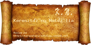 Keresztény Natália névjegykártya