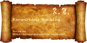 Keresztény Natália névjegykártya